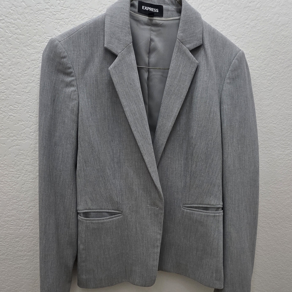 ✨ 2 for $50 Bundle Sale! ✨ Express Light Gray Women's Tailored Blazer